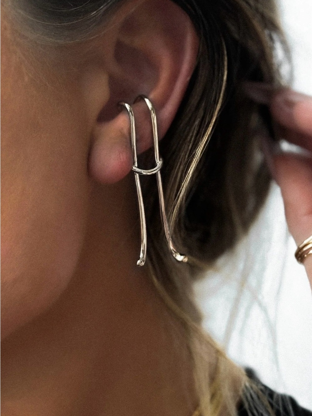 New Pebby Forevee Non Pierce Clip Earrings ~ Cuff Ear Jewelry Silver
